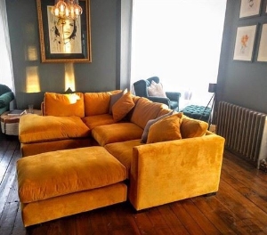 Customer Images: Wadenhoe Corner Unit in Warwick Plush Turmeric