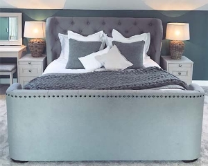 Customer Images: Rouen King High End Bed in Linara Greys