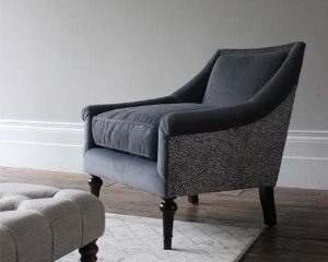 Photoshoot Images: Lyme Regis Chair in Romo Kenza Gunmetal and Warick PLush Velvet Steel