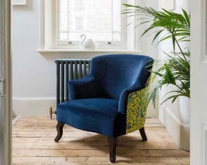 Grassington Chair in Clarke & Clarke Rousseau and Omega Velvet Navy