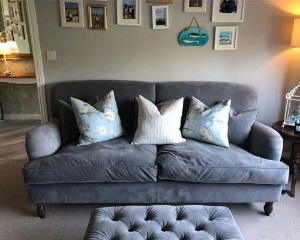 Customer Images: Kentwell 3 Seater 2 Hump Sofa in Portland Brilliant Velvet Steel