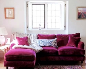 Customer Image: Alwinton RHF chaise in Portland Brilliant Velvet Fuchsia