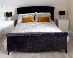 Arles King Bed in J Brown Modena Black