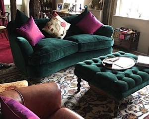 Customer Image: Fairmont 2.5 Seater Sofa & Bedham Footstool in Essentials Textured Velvet Veridian