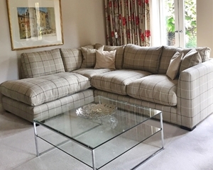 Customer Image: Wadenhoe Corner Unit & Footstool in Barra Check Pine Cone