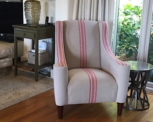 Customer Image: Sennen Chair in Walloon Stripe Red