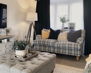 Customer Image:  Alwinton 3 Seater Sofa in Cristina Marrone Piazza Plaid Granite