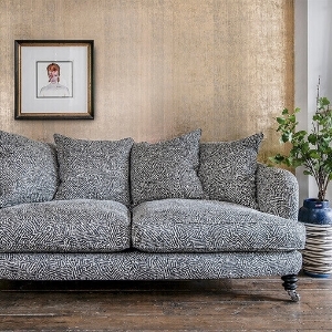 As Seen in our brochure: Helmsley 3 Seater Sofa in Romo Linara Kaiko Grey Steel