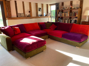 Customer Photos: Stockbridge Corner Sofa & Footstool in Omega Velvet Mix