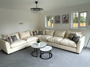 Customer Photos: Hambledon Corner Sofa in Linwood Verde Eggshell