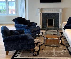 Customer Photos: Hampton Chairs in Omega Velvet Print Fez