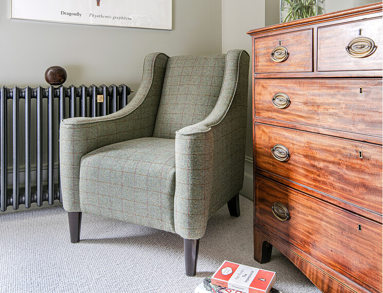 Armchair in Harris Tweed